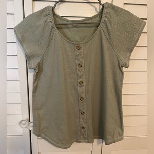 Green loft outlet short sleeve button down shirt
